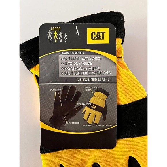 Cat® Large Heavy-Duty Leather Palm/Finger Thermal Fleece Insulated Work Glove - Picture 5 of 5